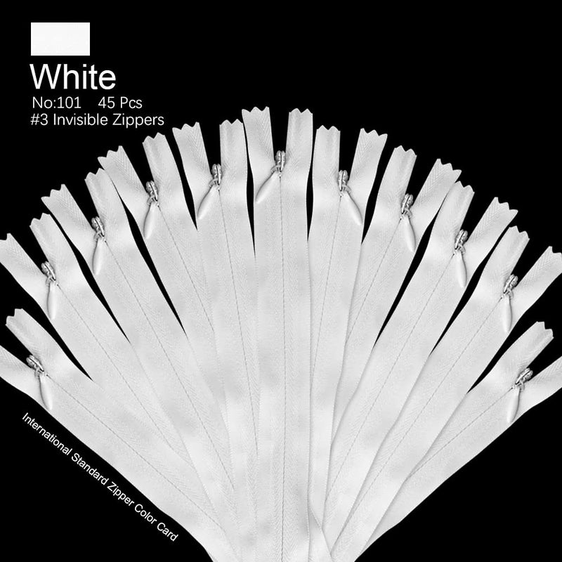 Renashed 45pcs 21.5 Inch Nylon Invisible Zippers for Tailor Sewer Sewing Craft Crafter's Special (White) - Image 3